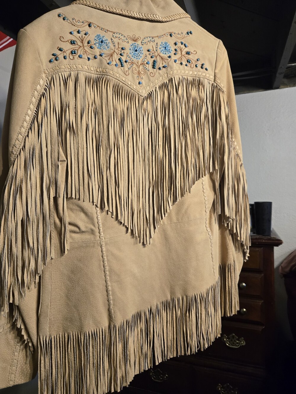 Cream Fringe Jacket with Embroidered Details - Picture 7 of 7